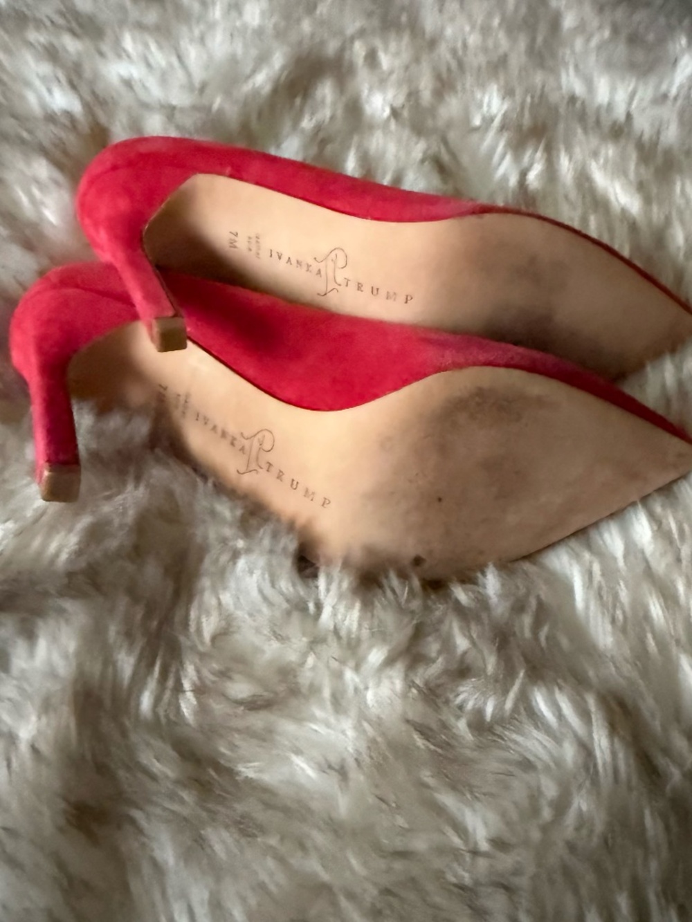 Ivanka Trump Red Suede Pumps - Picture 5 of 5
